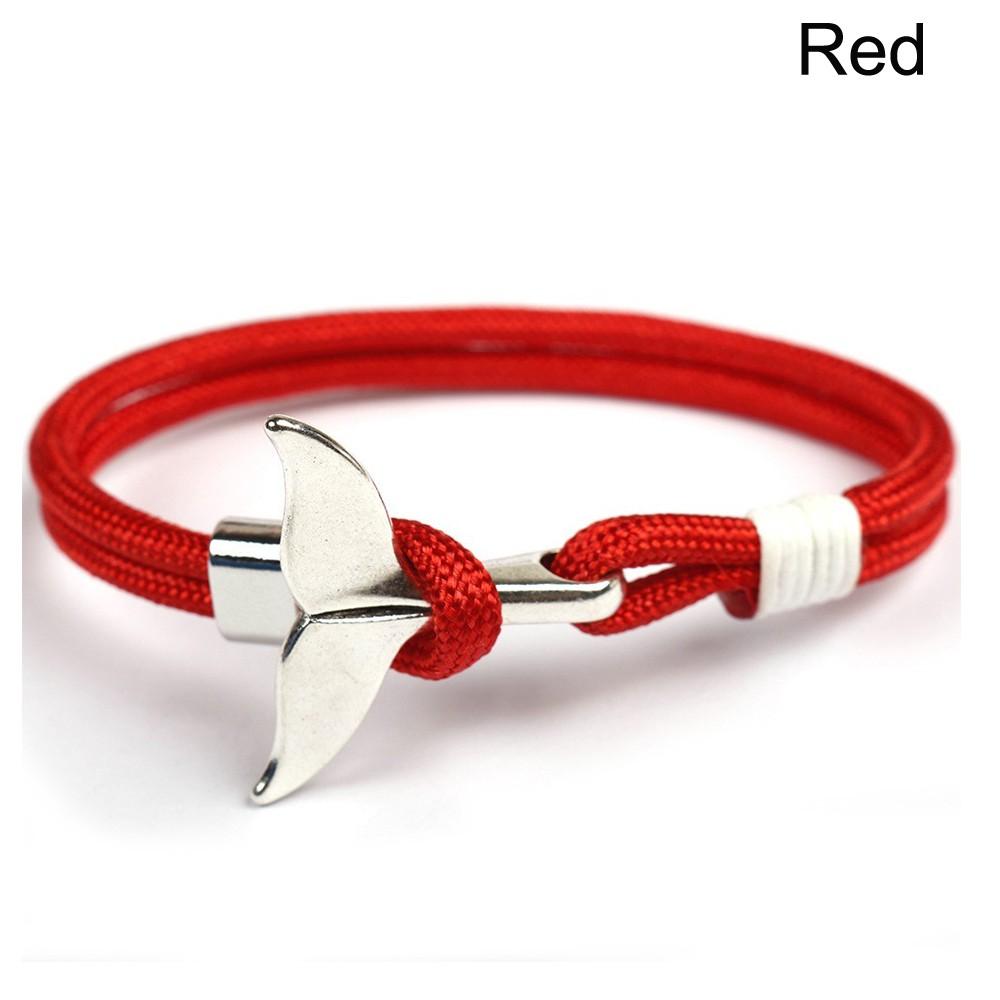 Unisex Polyester Cord Whale Tale Cuff Bracelet