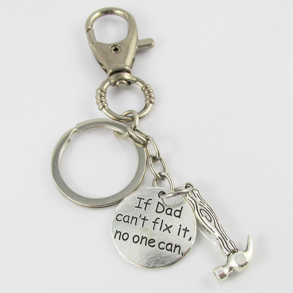 Hammer If Dad Can't Fix It No One Can Handyman Dad Keychain Keyring Swivel 118mm