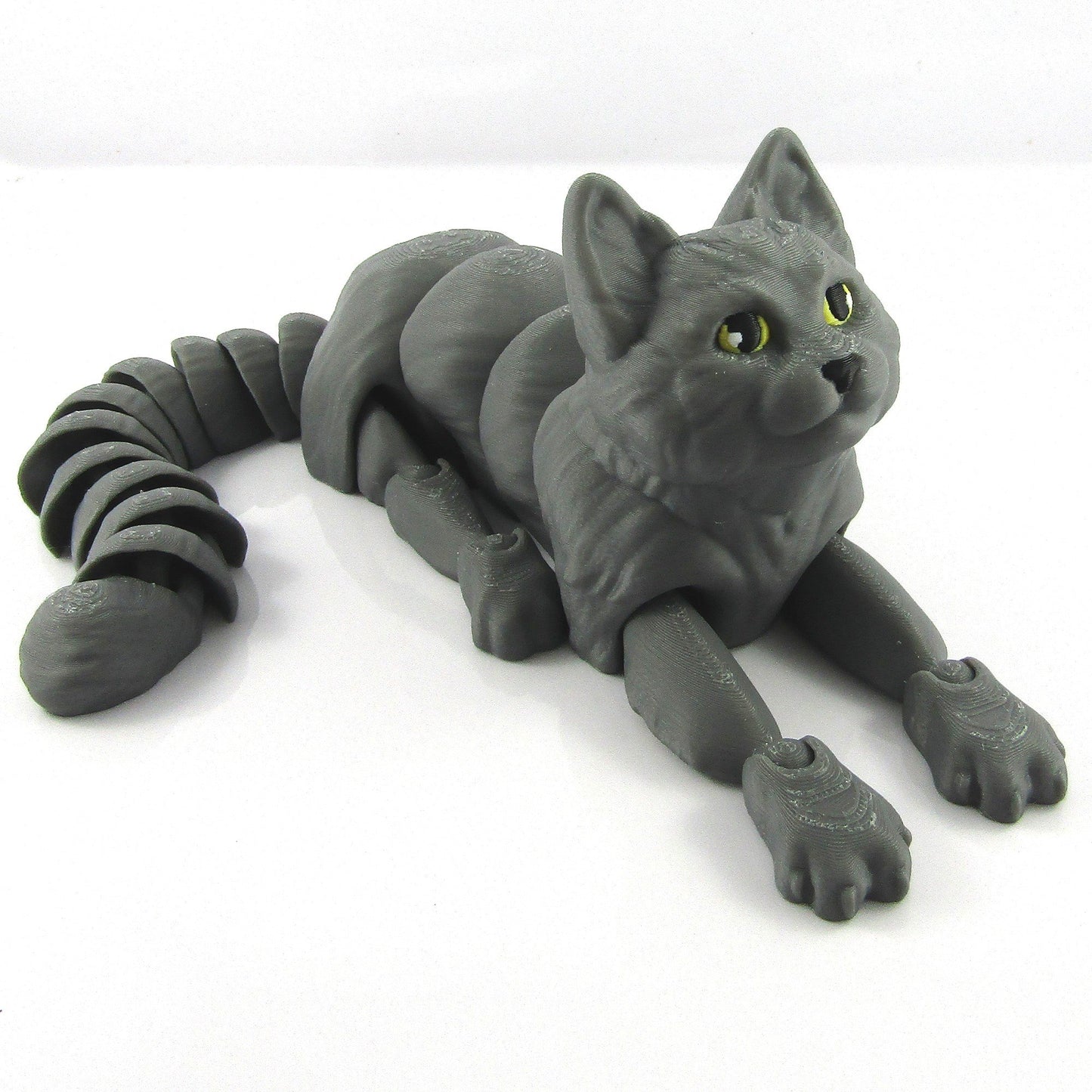 Articulated Posable Russian Blue Cat 3D Fidget Toy Desk Decoration Pick Size