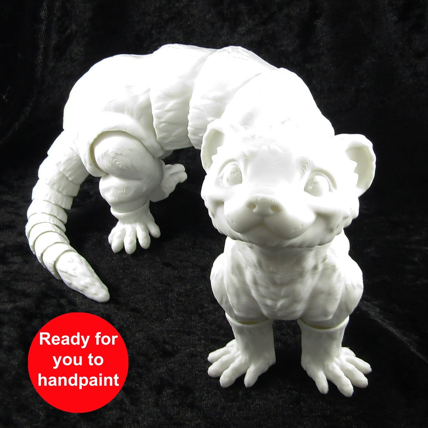 Articulated Posable Ferret 3D Fidget Toy Desk Decor Pick Colour & Size