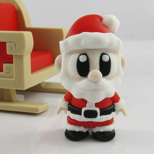 3D Printed Santa with Sleigh & Gifts – Whimsical Christmas Decor