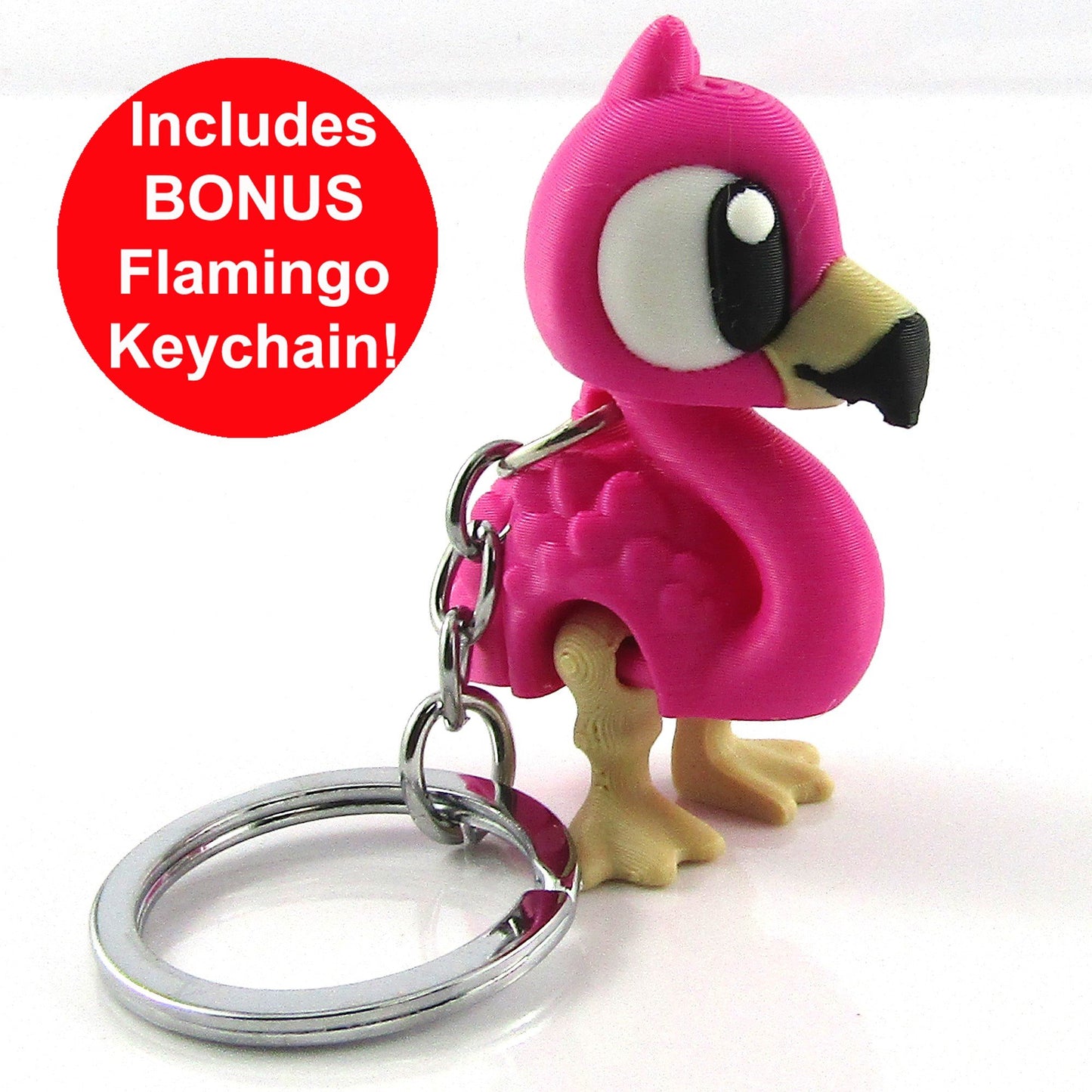 Flamingo Pink Lagoon Playset – Cute Mini Tropical Scene + Flamingo Keychain