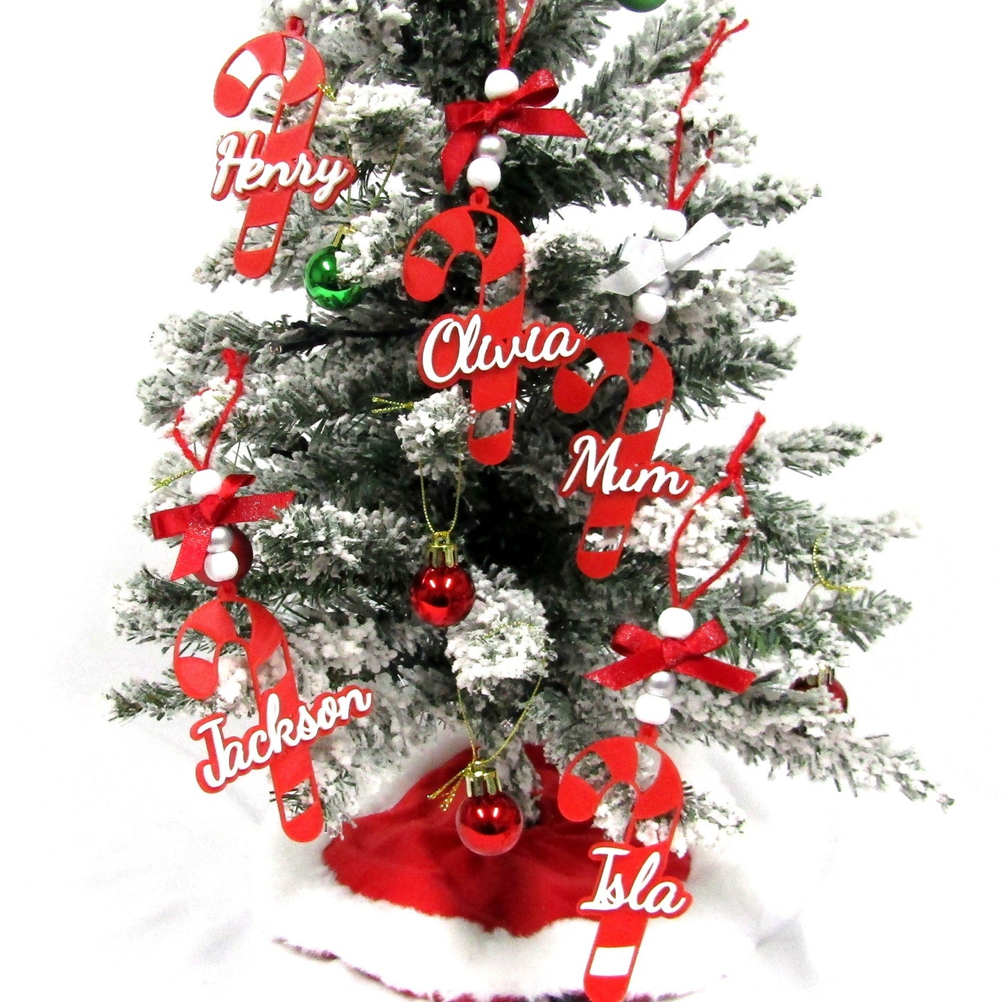 Personalised 3D Candy Cane – Custom Christmas Decoration, Custom Name Ornament