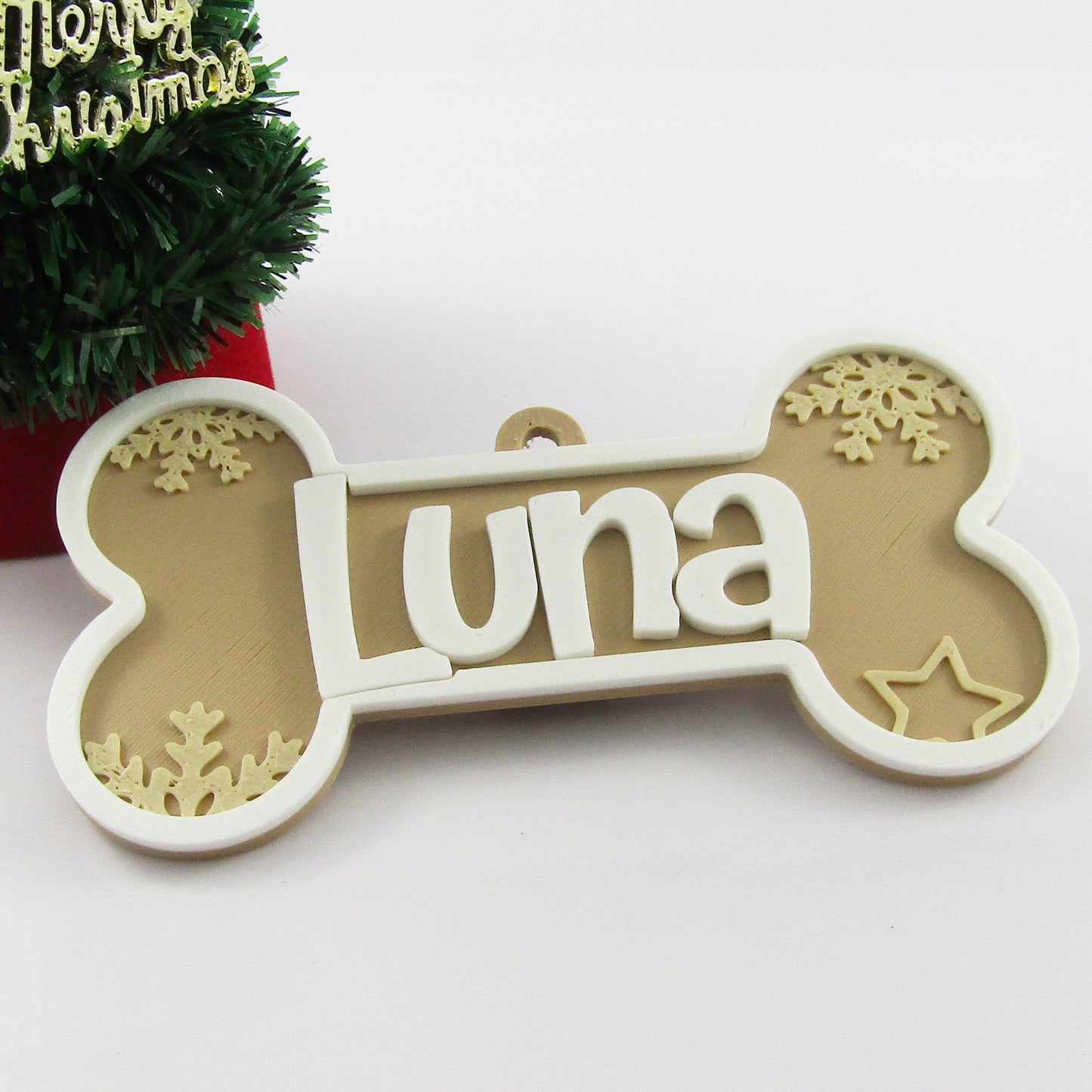 Personalized Pet Name Ornament - Dog Bone Christmas Ornament