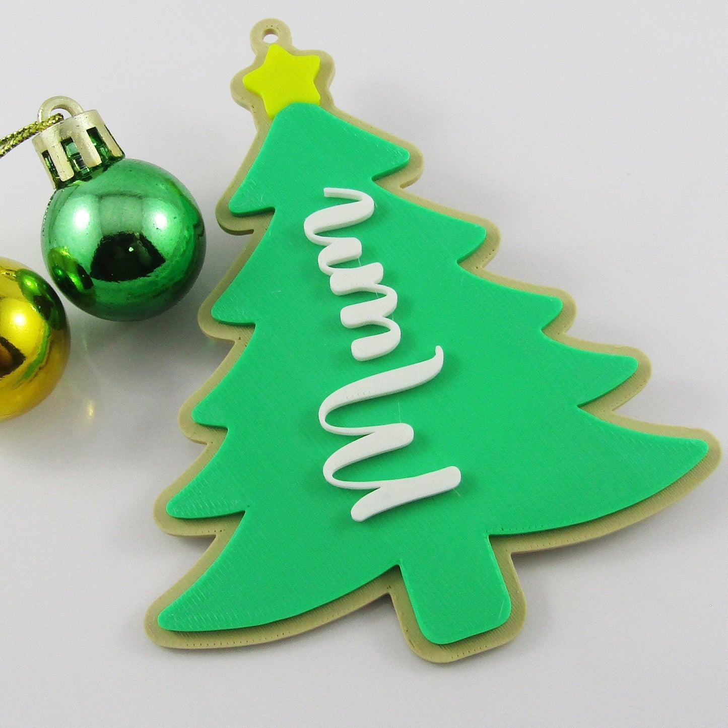 Personalised 3D Christmas Tree Decoration, Custom Name Ornament