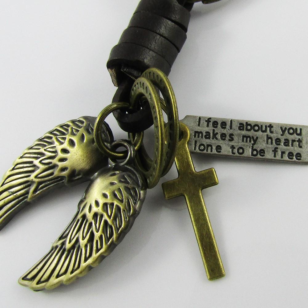 Double Angel Wing Keychain Keyring 92mm