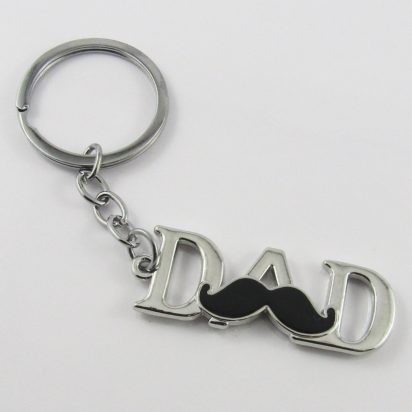 Fathers Day Moustache Dad Keychain Keyring 110mm Great Gift Idea for Dad!
