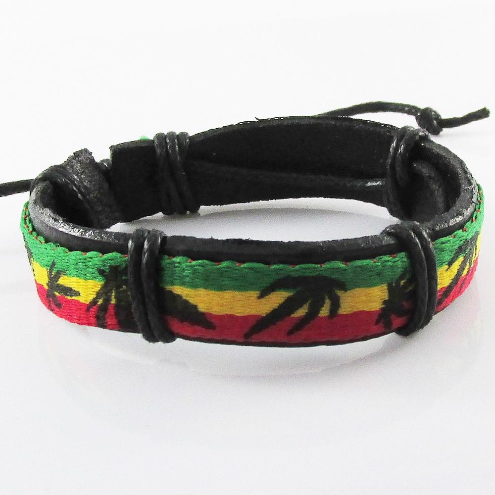 Unisex PU Cord Surfer Cuff Bracelet Adjustable Select Colour & Design