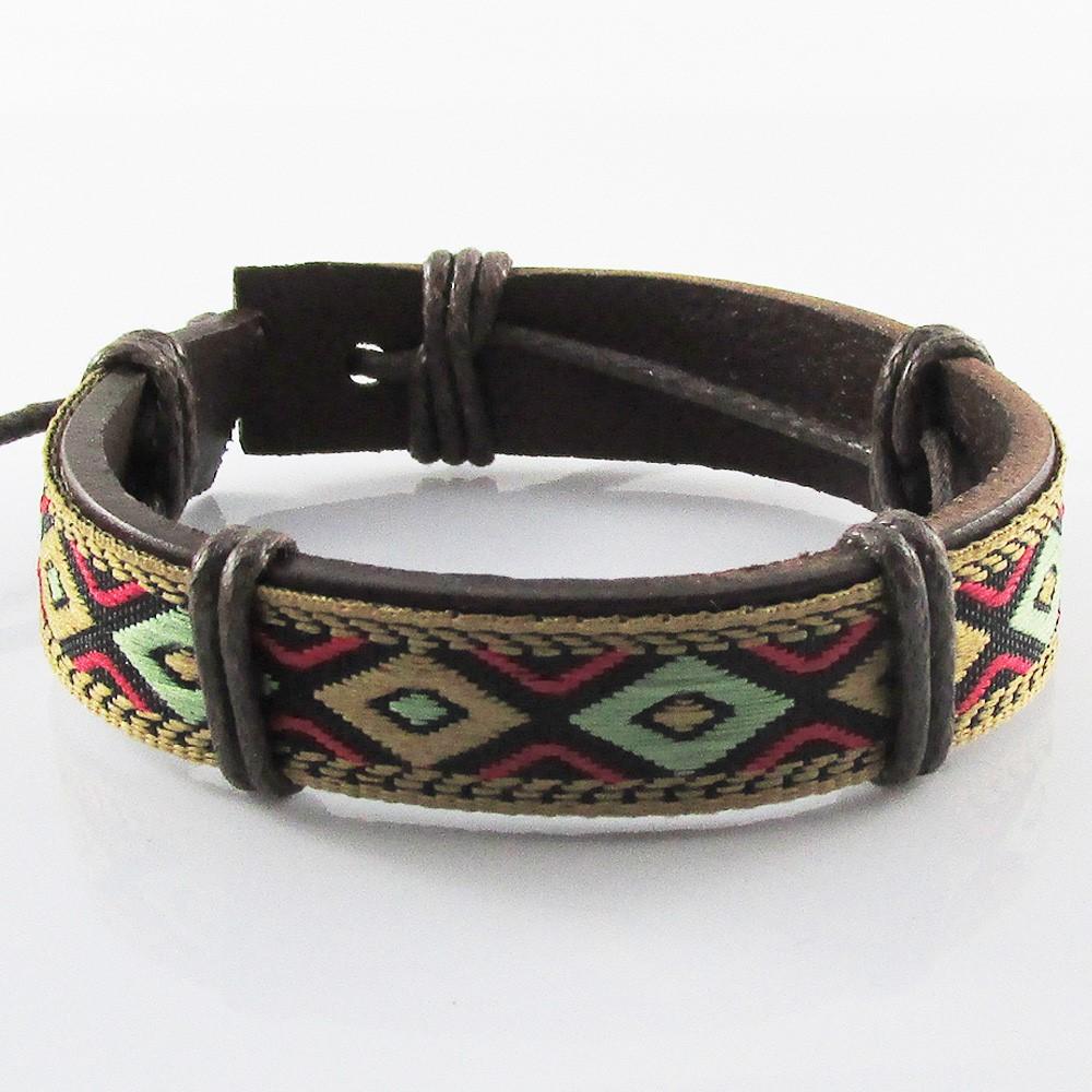 Unisex PU Cord Surfer Cuff Bracelet Adjustable Select Colour & Design