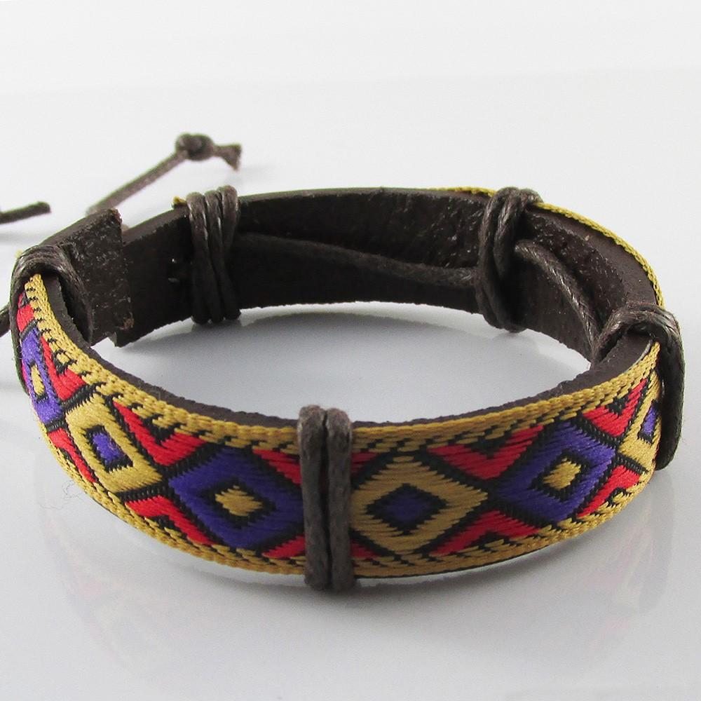 Unisex PU Cord Surfer Cuff Bracelet Adjustable Select Colour & Design