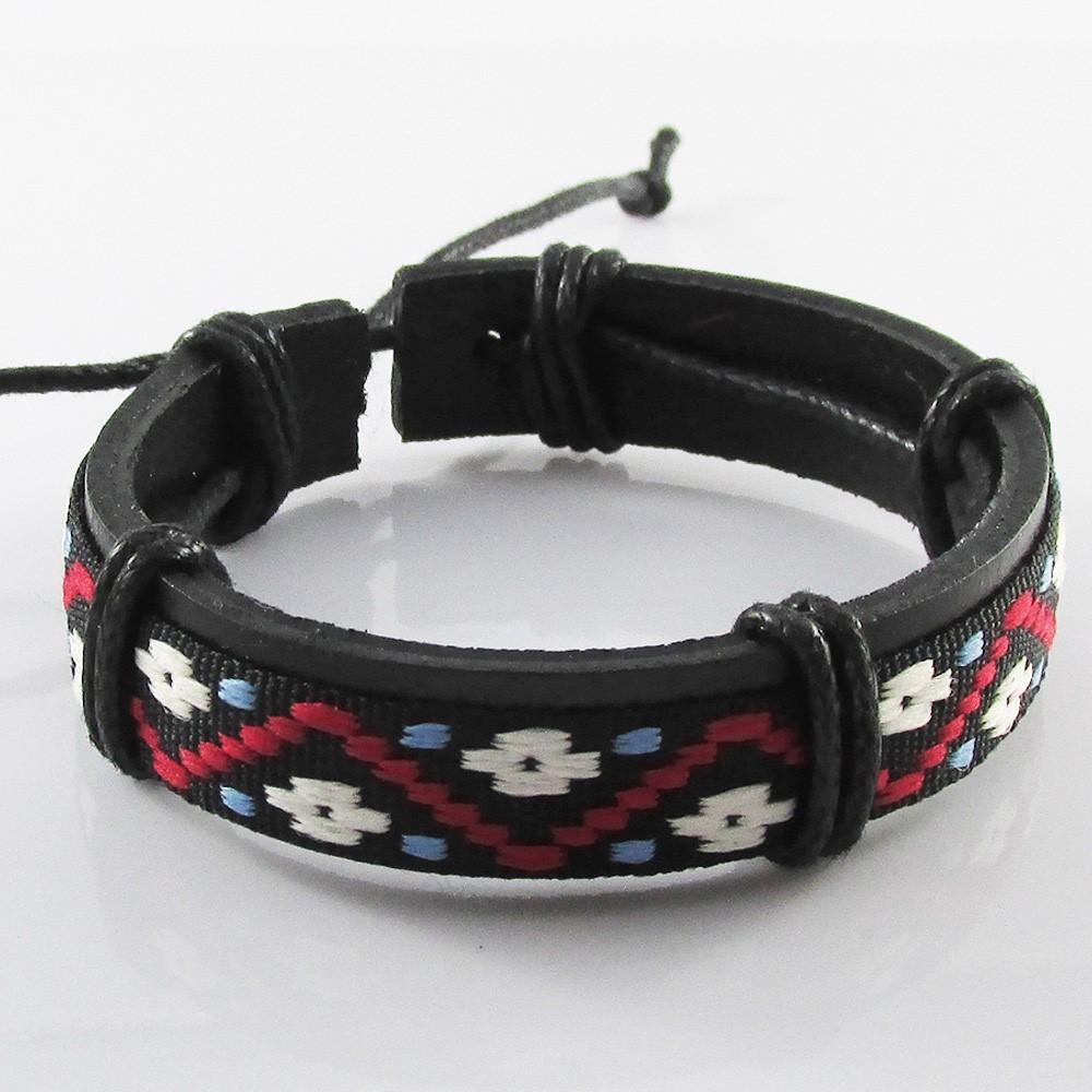 Unisex PU Cord Surfer Cuff Bracelet Adjustable Select Colour & Design