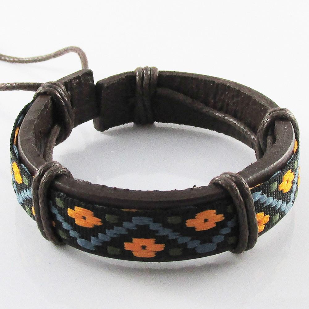 Unisex PU Cord Surfer Cuff Bracelet Adjustable Select Colour & Design