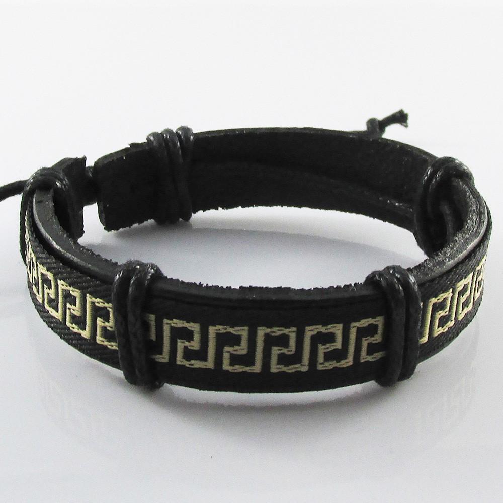 Unisex PU Cord Surfer Cuff Bracelet Adjustable Select Colour & Design