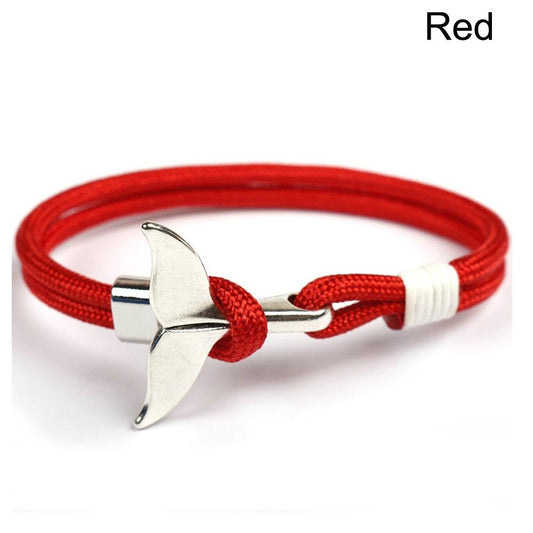 Unisex Polyester Cord Whale Tale Cuff Bracelet