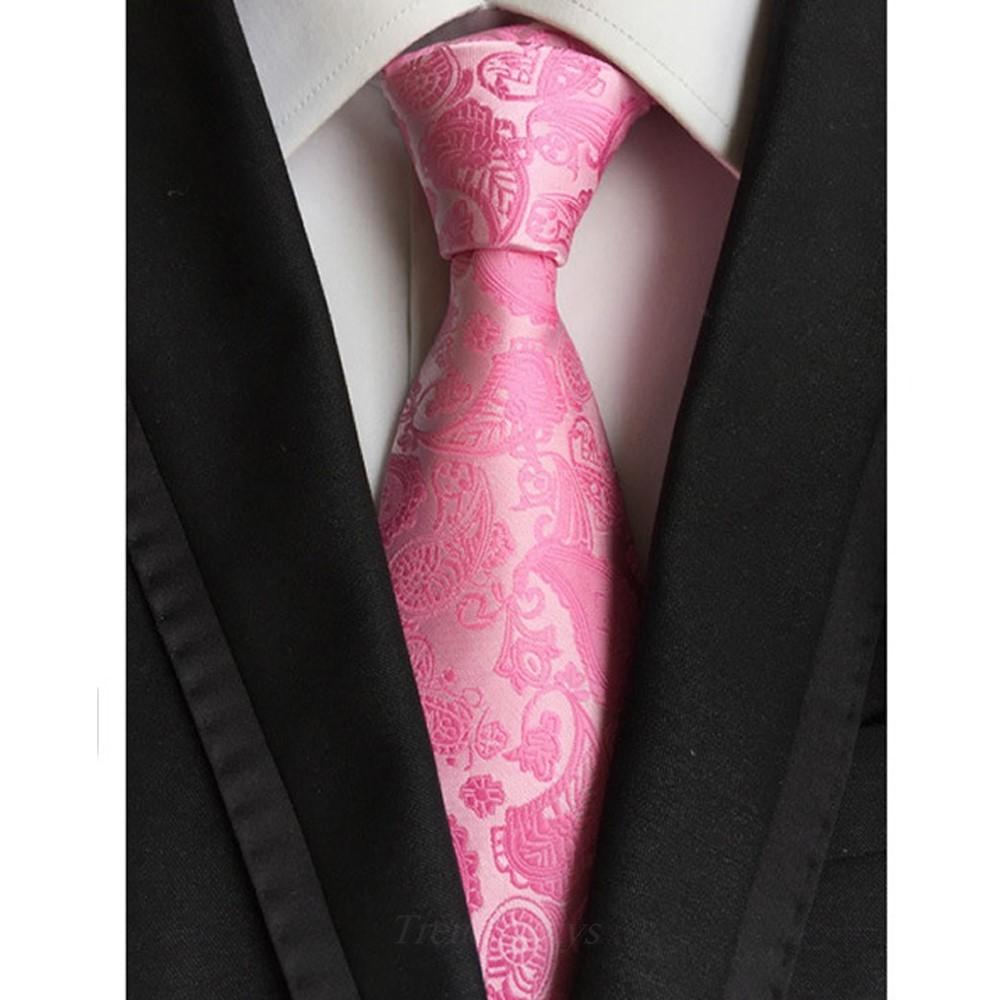 Mens Embossed Paisley Tie Soft Touch Polyester Select Colour