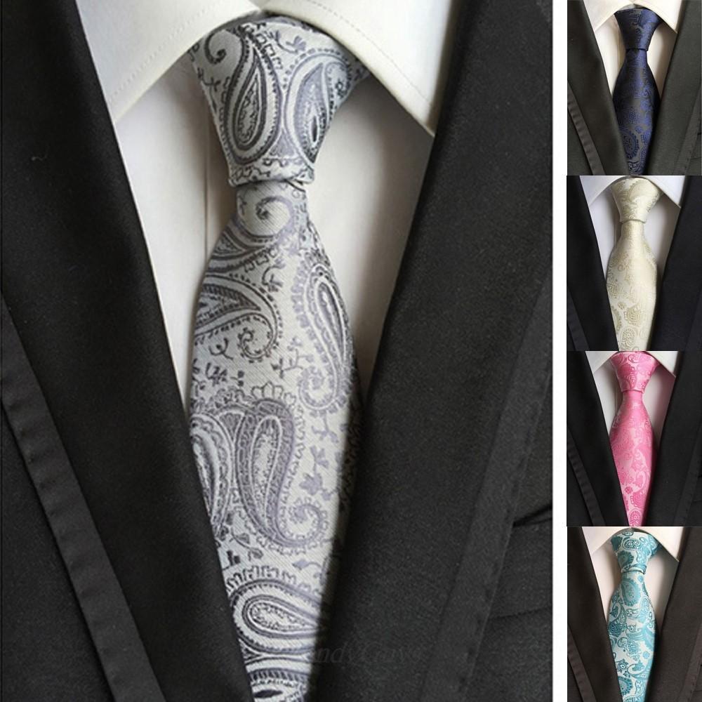 Mens Embossed Paisley Tie Soft Touch Polyester Select Colour