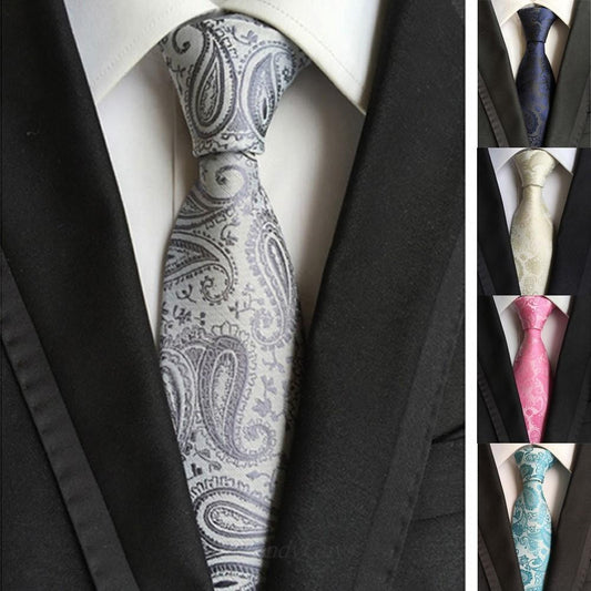 Mens Embossed Paisley Tie Soft Touch Polyester Select Colour
