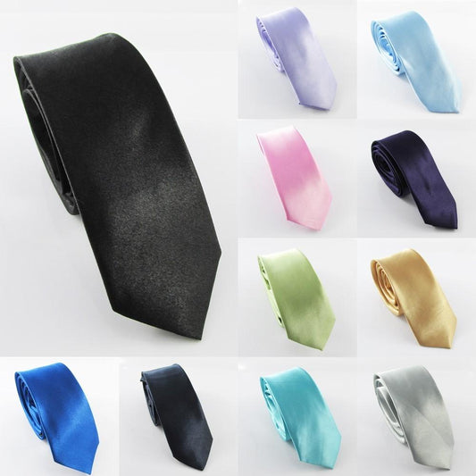 Mens Solid Colour Tie Silky Soft Touch Polyester Select from 23 colours!