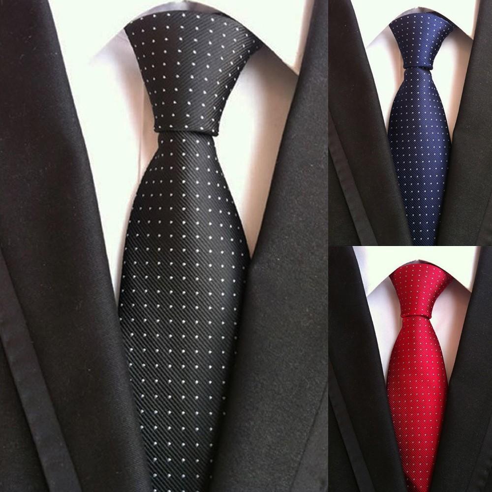 Mens Hail Spot Tie Soft Touch Polyester 1460mm Select Black Blue or Red