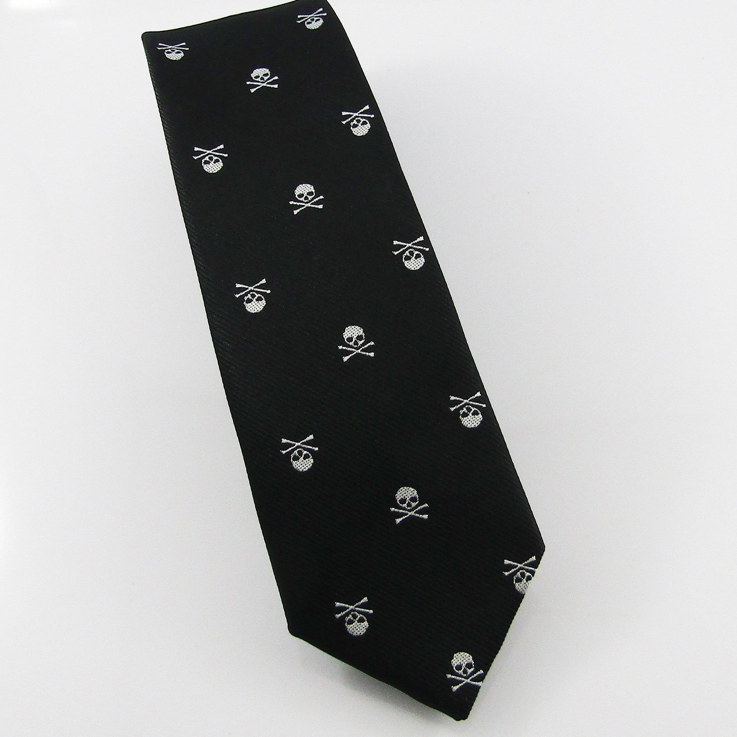 Mens Skull & Crossbones Tie Soft Touch Polyester 1450mm Select Colour