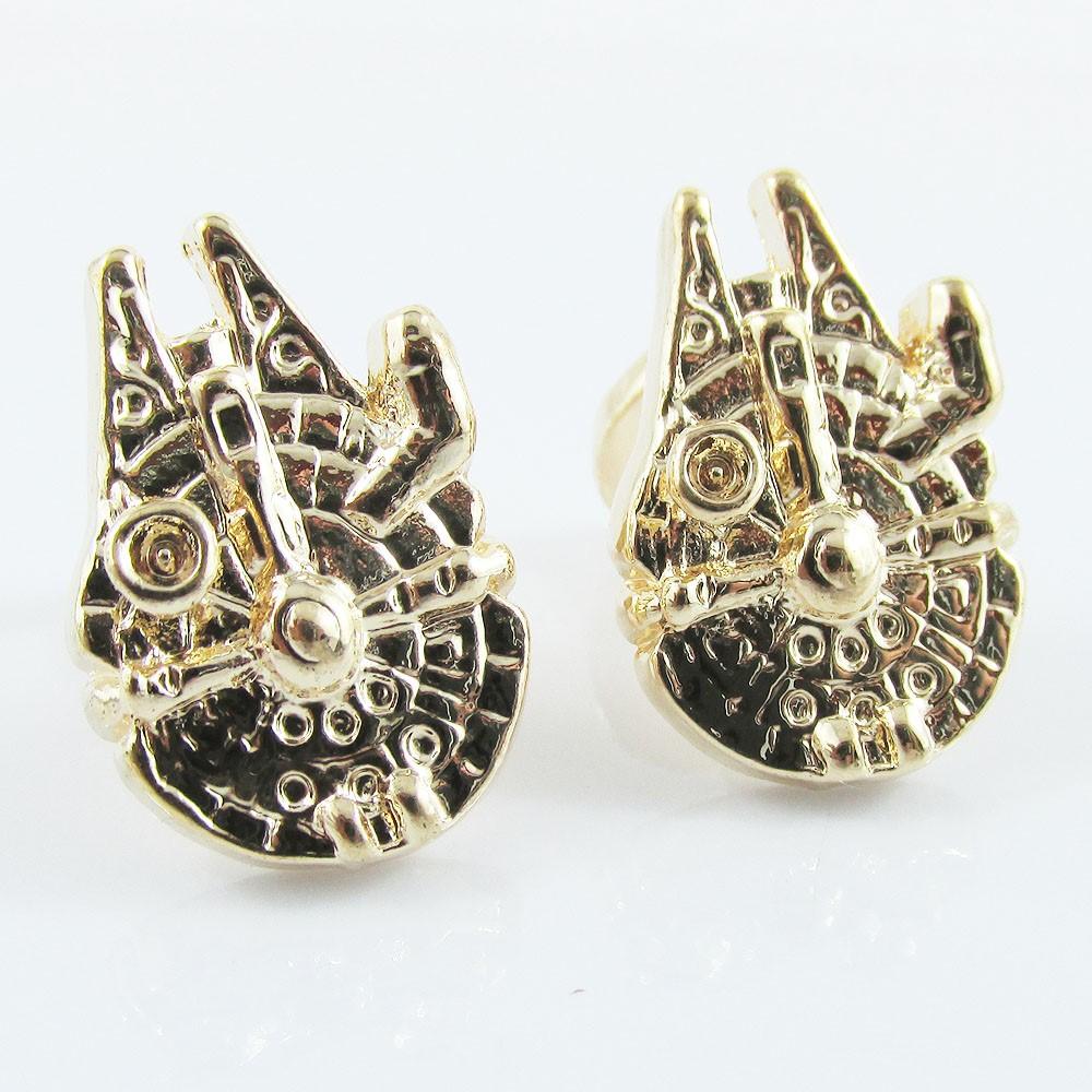Starwars Inspired Spaceship Cufflinks FREE Black Gift Bag! Select Colour