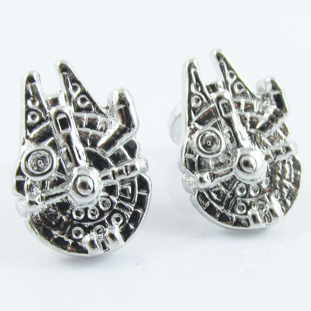Starwars Inspired Spaceship Cufflinks FREE Black Gift Bag! Select Colour