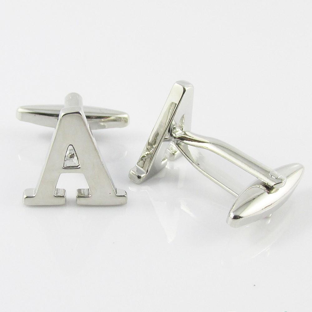 Silver Brass A-Z Letter Initial Monogram Cufflinks FREE Gift Bag! Select Letter
