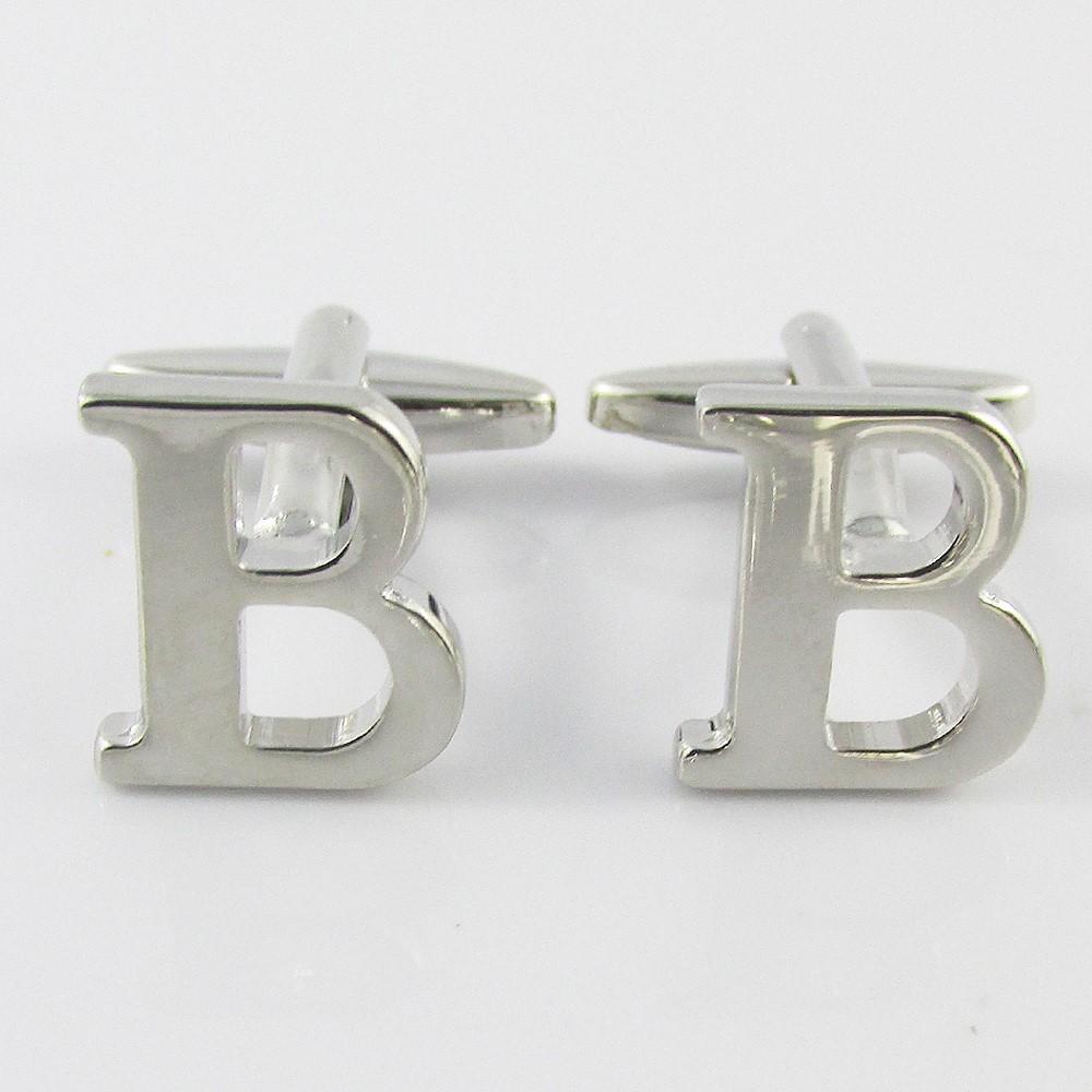 Silver Brass A-Z Letter Initial Monogram Cufflinks FREE Gift Bag! Select Letter