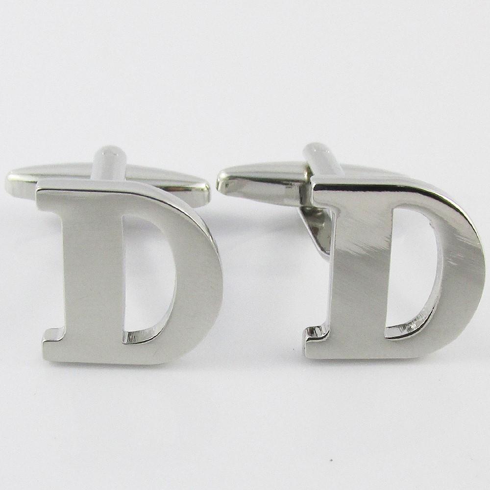 Silver Brass A-Z Letter Initial Monogram Cufflinks FREE Gift Bag! Select Letter
