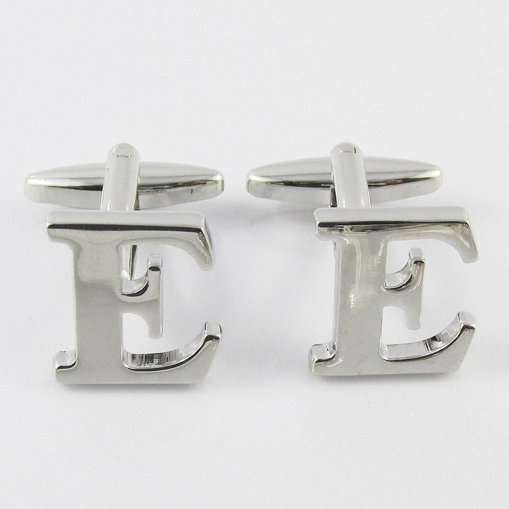 Silver Brass A-Z Letter Initial Monogram Cufflinks FREE Gift Bag! Select Letter
