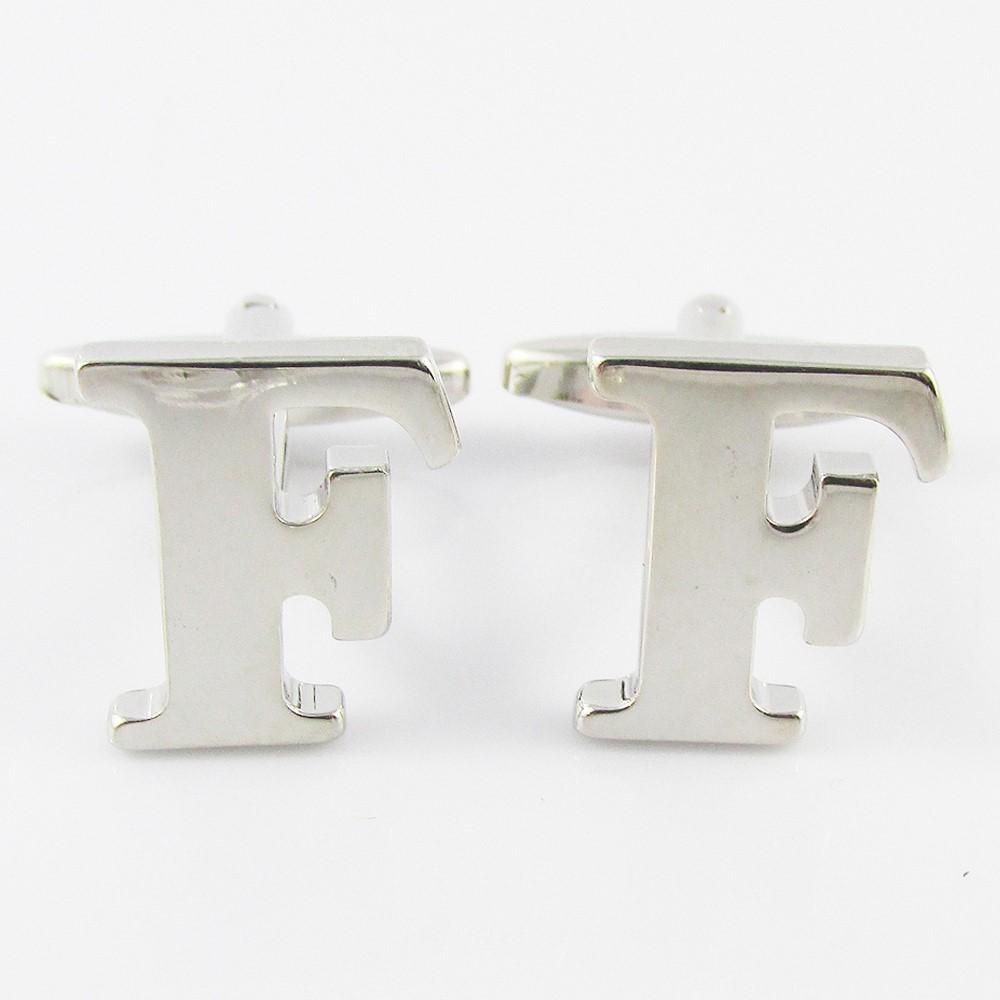 Silver Brass A-Z Letter Initial Monogram Cufflinks FREE Gift Bag! Select Letter