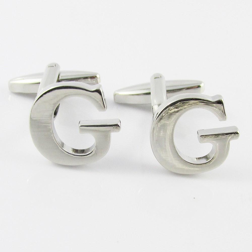 Silver Brass A-Z Letter Initial Monogram Cufflinks FREE Gift Bag! Select Letter