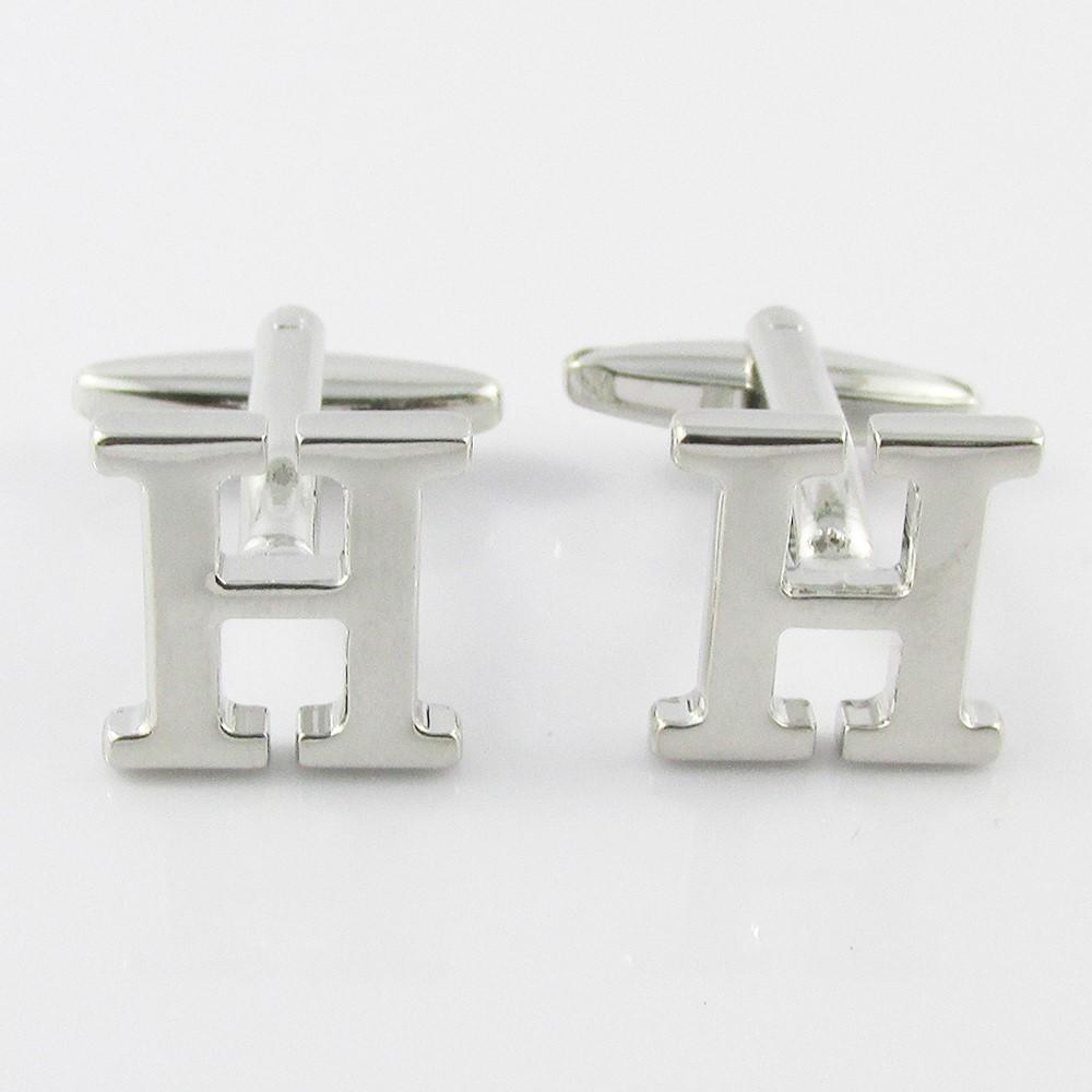 Silver Brass A-Z Letter Initial Monogram Cufflinks FREE Gift Bag! Select Letter