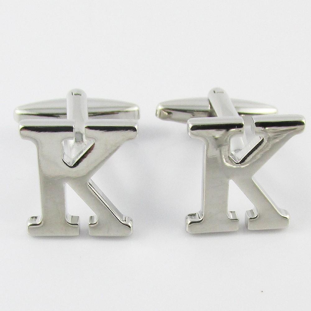 Silver Brass A-Z Letter Initial Monogram Cufflinks FREE Gift Bag! Select Letter