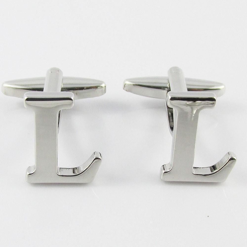 Silver Brass A-Z Letter Initial Monogram Cufflinks FREE Gift Bag! Select Letter