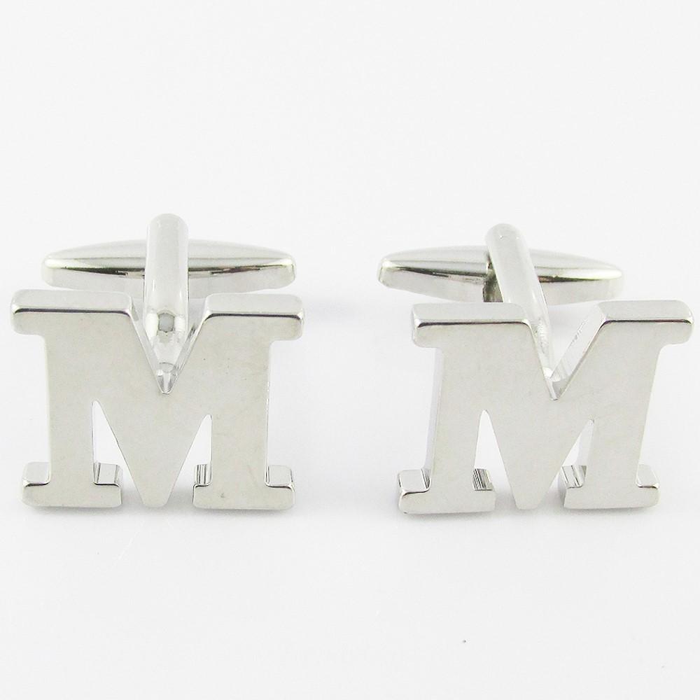 Silver Brass A-Z Letter Initial Monogram Cufflinks FREE Gift Bag! Select Letter