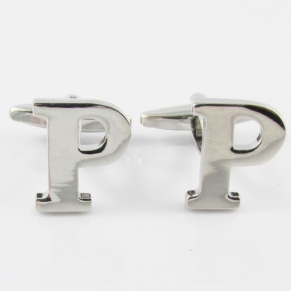 Silver Brass A-Z Letter Initial Monogram Cufflinks FREE Gift Bag! Select Letter