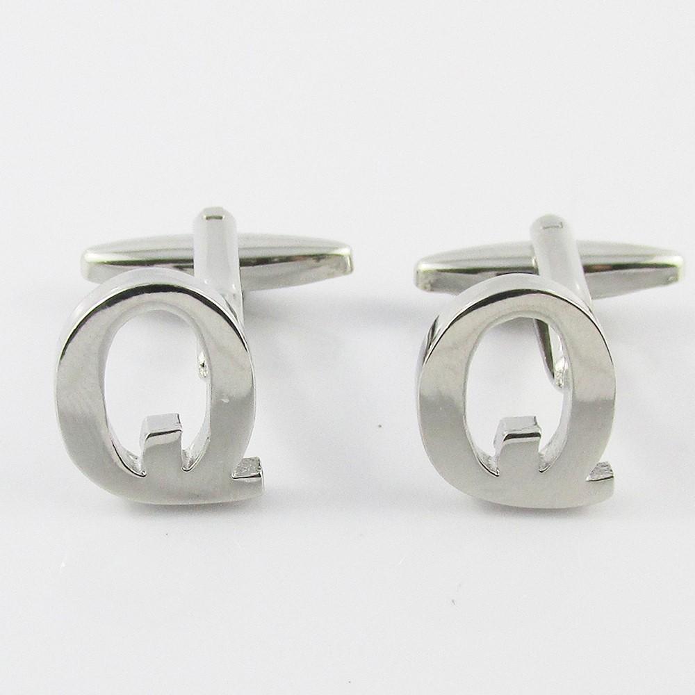 Silver Brass A-Z Letter Initial Monogram Cufflinks FREE Gift Bag! Select Letter