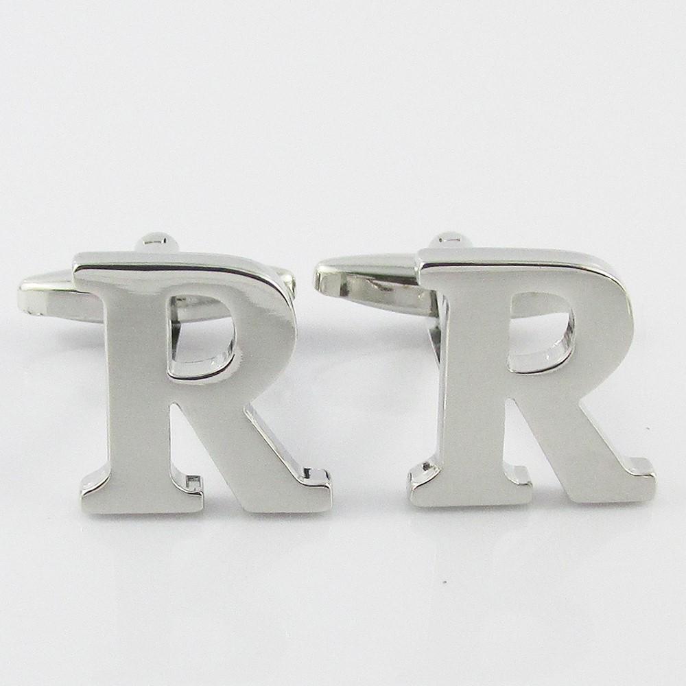 Silver Brass A-Z Letter Initial Monogram Cufflinks FREE Gift Bag! Select Letter