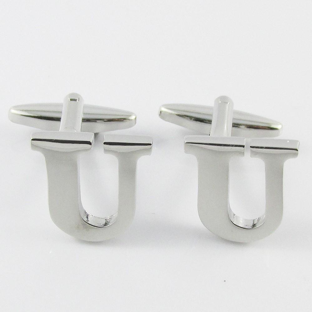 Silver Brass A-Z Letter Initial Monogram Cufflinks FREE Gift Bag! Select Letter
