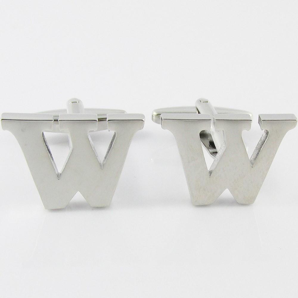 Silver Brass A-Z Letter Initial Monogram Cufflinks FREE Gift Bag! Select Letter