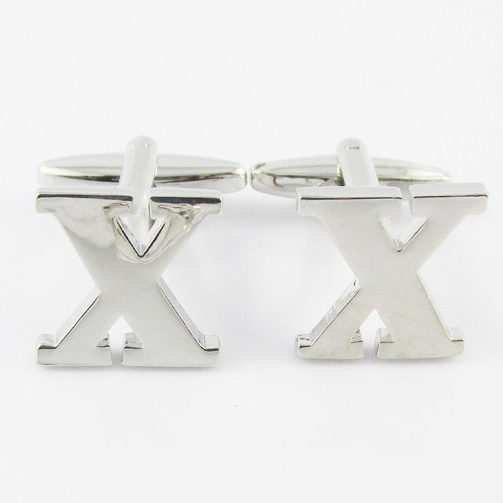 Silver Brass A-Z Letter Initial Monogram Cufflinks FREE Gift Bag! Select Letter