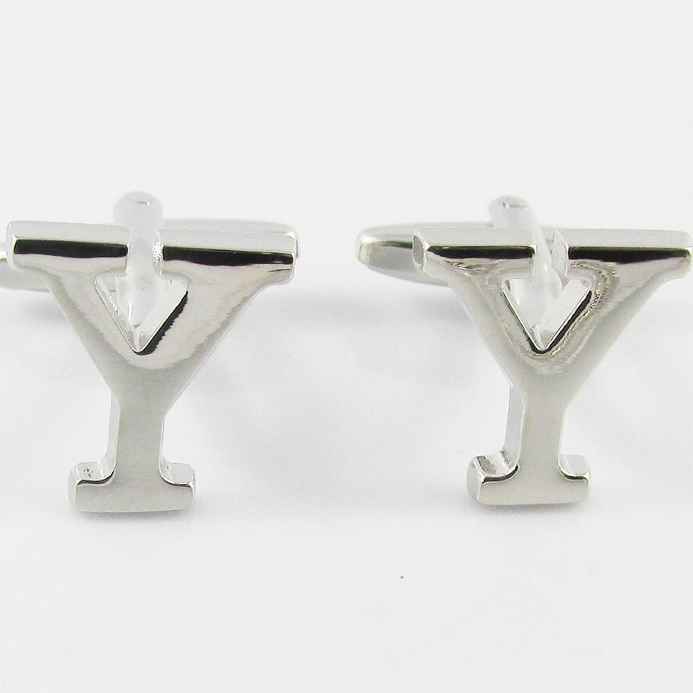 Silver Brass A-Z Letter Initial Monogram Cufflinks FREE Gift Bag! Select Letter