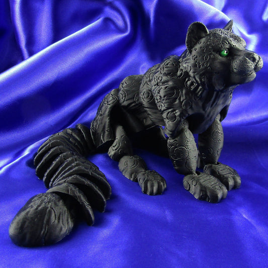 Articulated Posable Black Leopard 3D Fidget Toy Desk Decoration Pick Size