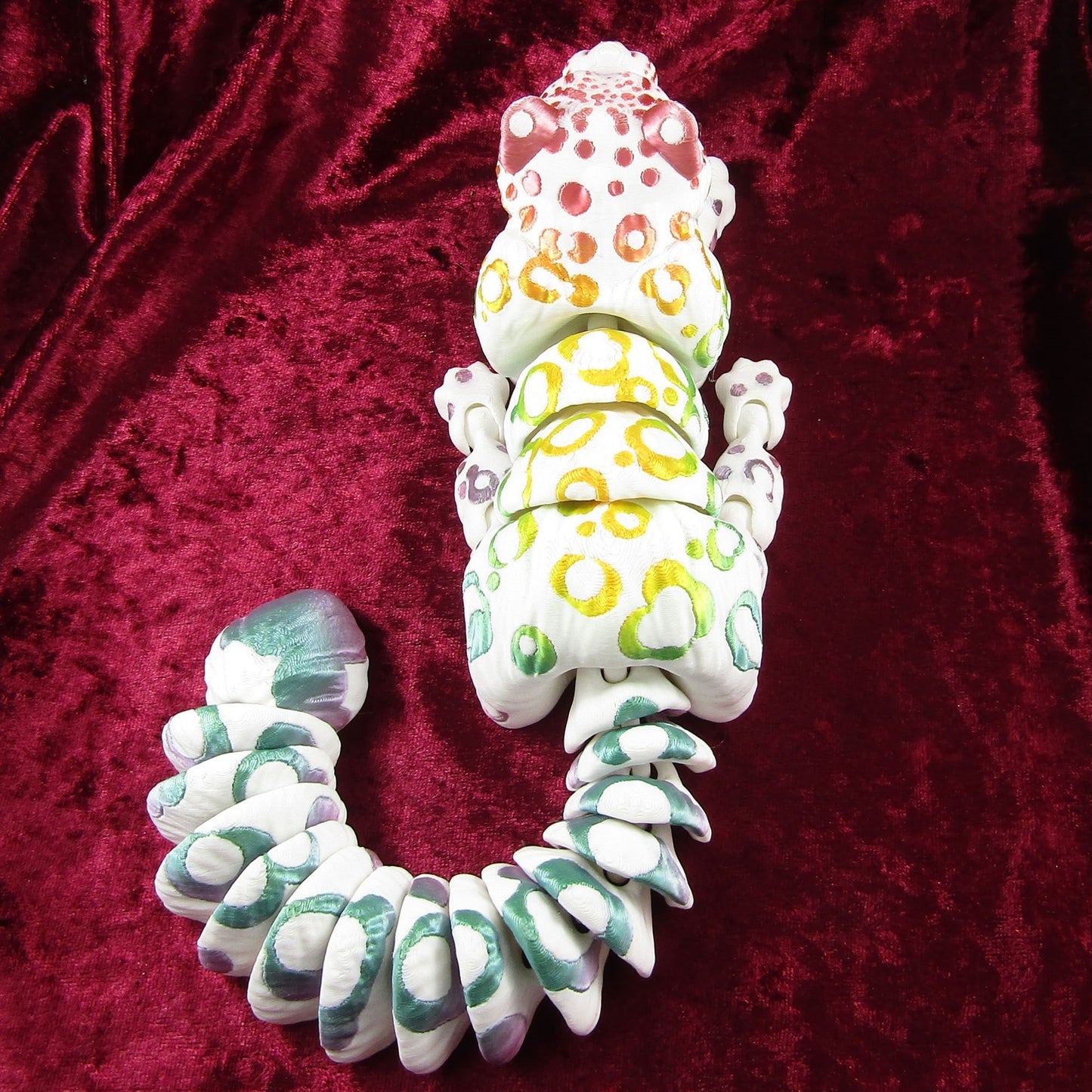 Articulated Posable Rainbow Snow Leopard 3D Fidget Toy Desk Decoration Pick Size