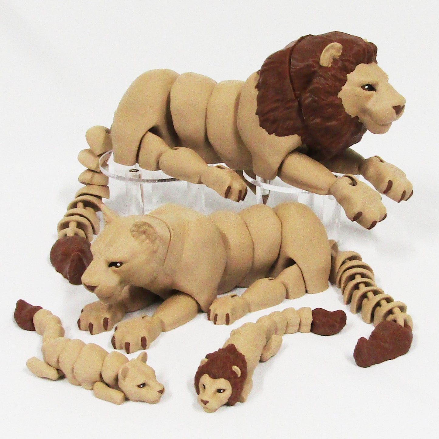 Articulated Posable Lion Big Cat 3D Fidget Toy Desk Decoration Pick Size