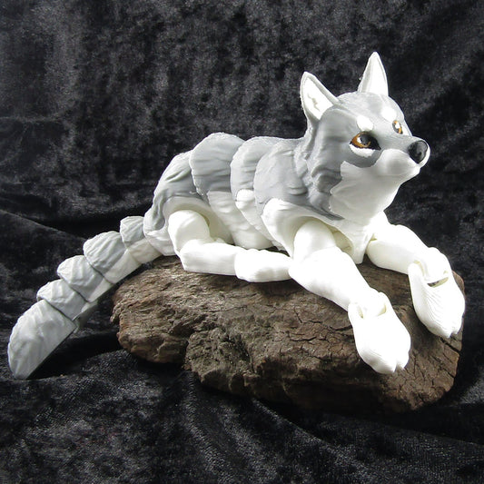 Articulated Posable Wolf 3D Fidget Toy Desk Decoration Pick Size