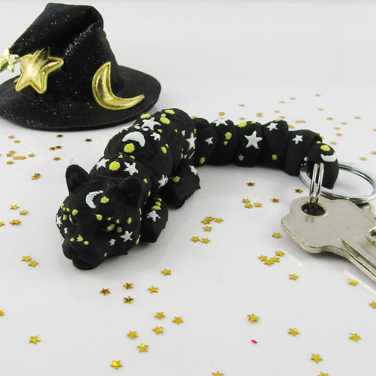 Articulated Luna Panther 3D Fidget Toy Keychain Bag Tag Decoration