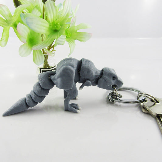 Articulated Baby T-Rex Dinosaur 3D Fidget Toy Key chain Bag Tag Decoration