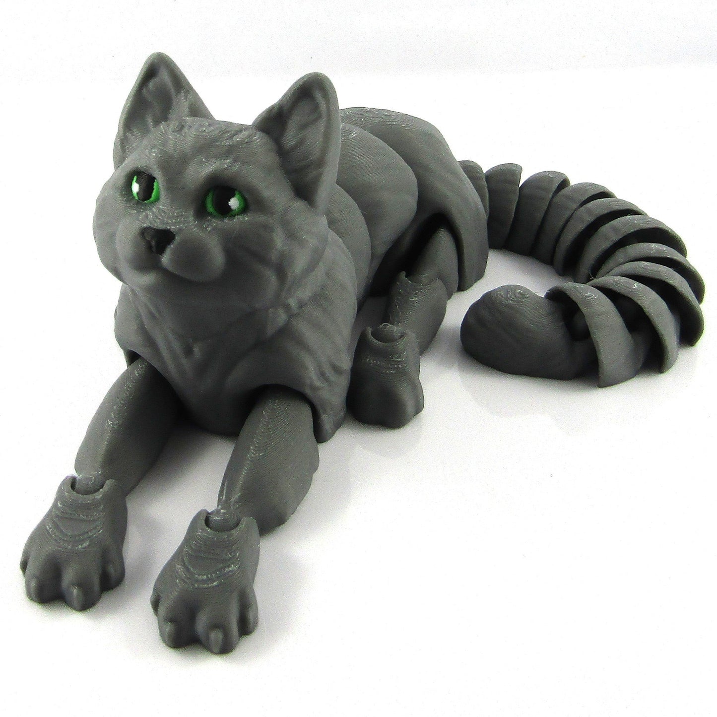 Articulated Posable Russian Blue Cat 3D Fidget Toy Desk Decoration Pick Size